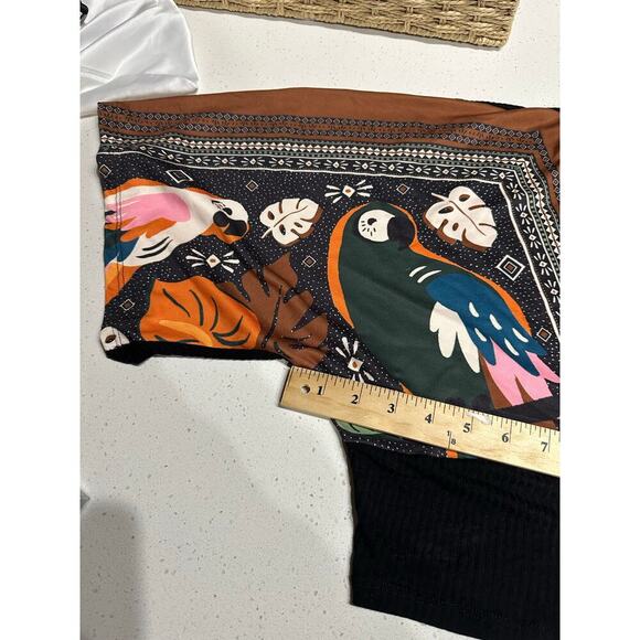 Blue steel Women’s Top Cropped Kimono Sleeves open back XL Retro Y2K Hippie Boho - Picture 8 of 9